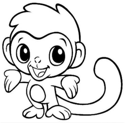 Tô màu tranh con khỉ cho trẻ em